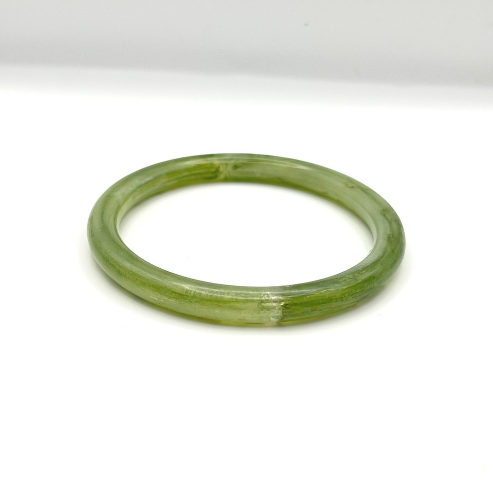 Vintage Green Marbled‎ Acrylic Bangle Bracelet 8 Inch